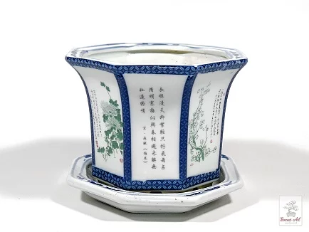 Čínsky porcelánový kvetináč s podmiskou