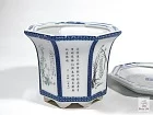 Čínsky porcelánový kvetináč s podmiskou