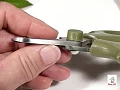 Masívne krátke nožnice na bonsaje a kvety - rukoväť z tvrdého plastu - zelené