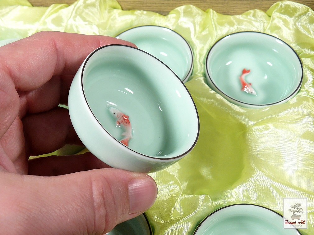 Súprava na čaj - Koi Fish 3D - porcelán